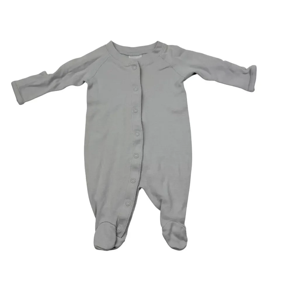 Hanna Andersson Organic Gray Footed Sleeper, Size Newborn